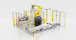 cella robotizzata di pallettizzazione