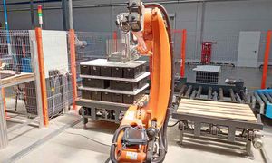 Linea di pallettizzazione e imballaggio