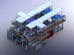 Linea di pallettizzazione e imballaggio