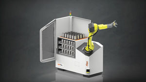 sistema di carico con robot antropomorfi 6 assi