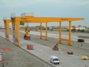 gru a cavalletto su guida di scorrimento