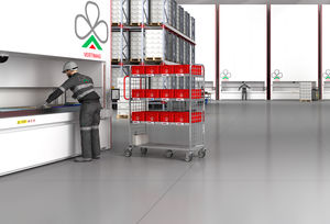 carrello per preparazione di ordini
