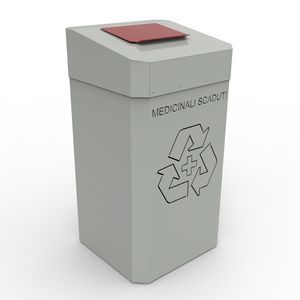 contenitore per rifiuti in acciaio galvanizzato