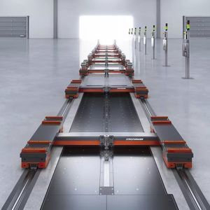 carrello a guida su binari per movimentazione