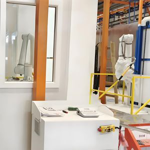 cabina di verniciatura a polvere chiusa