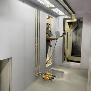 cabina di verniciatura a polvere aperta