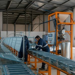 linea di produzione di elemento in gesso