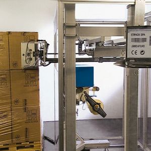 stampante-applicatore di etichette per applicazione laterale