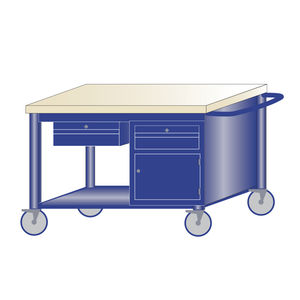 banco da lavoro in legno / mobile / 2 cassetti / a porta