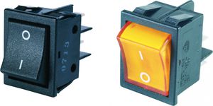 interruttore a bascula / unipolare / elettromeccanico / a LED verde