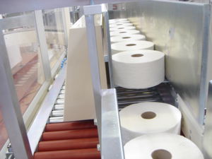 impilatrice per trasportatore a rulli