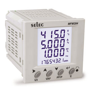 contatore di energia elettrica monofase / da montare su pannello / con display LCD / uscita ad impulsi