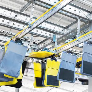 sistema di trasporto per multiprodotti / per abbigliamento / per preparazione di ordini / aereo