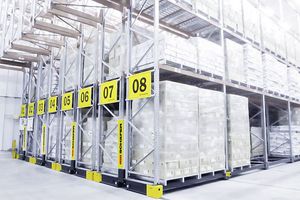 scaffalatura mobile / per pallet / per carichi pesanti / per carichi lunghi