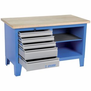 banco da lavoro in legno / 5 cassetti