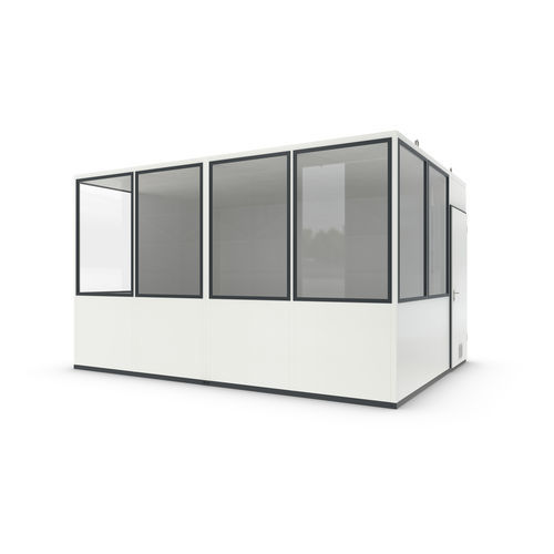 Sistema room-in-room in fibra minerale - Basic 15 - WSM – Walter Solbach Metallbau GmbH - in lamiera d'acciaio / con pavimento in PVC