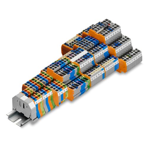 Morsetto componibile compatto - 870 series  - WAGO - su guida DIN / push-in / con connessione a molla