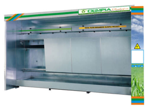 Cabina di verniciatura aperta - SIMPLEX - Olimpia - per pezzi di ricambio / a velo d'acqua