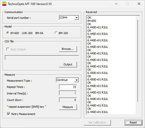 Software di misura - MT-100 - Techno Optis Co., Ltd. - di calibrazione / di ispezione / Windows