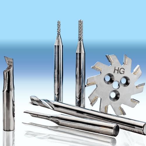 Fresa integrale - Single helical milling cutter - straight long - HG GRIMME SysTech GmbH - per materie plastiche / ad alta prestazione / di alta precisione