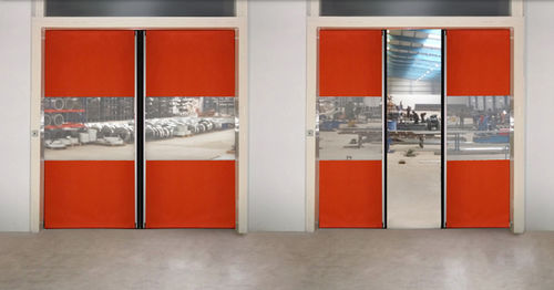 Porta scorrevole - Prime Twin - Gandhi Automations Pvt Ltd - in tessuto / in PVC / da esterno