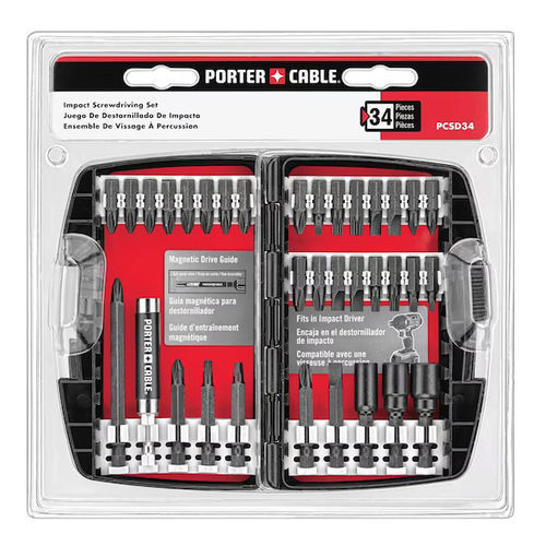 Set di punte di avvitamento torx - PCSD34 - Porter-Cable - con impronta a croce Phillips / Pozidriv / per viti a taglio