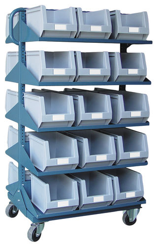 Carrello di stoccaggio - 785 x 540 x 1400 mm | RBF-B300 AZ - Plastipol, s.a. - in metallo / a ripiani / multiuso