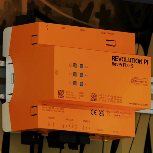 PLC su guida DIN - RevPi Flat S - Revolution Pi - Raspberry Pi / su rete Ethernet / RS485