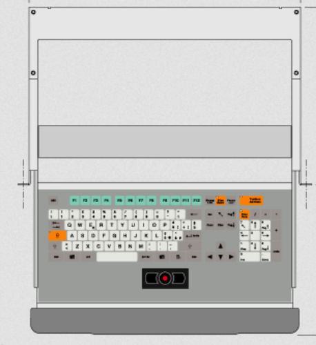 Tastiera montata su rack-cassetto - KT-105-C-24 - k-tronic S.r.l. - a tasti meccanici / a membrana / 105 tasti