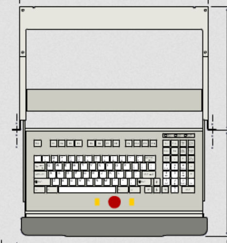 Tastiera montata su rack-cassetto - KT-101-DVC-03 - k-tronic S.r.l. - a tasti meccanici / 101 tasti / con trackball