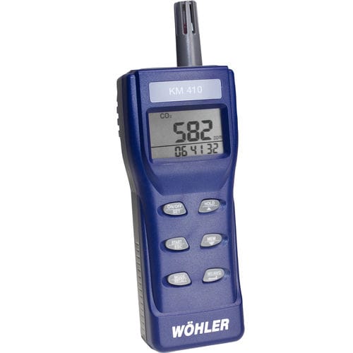 Strumento di misura della qualità dell' aria interna - T, rF | Wöhler KM 410 - Wöhler - CO2 / di CO / portatile