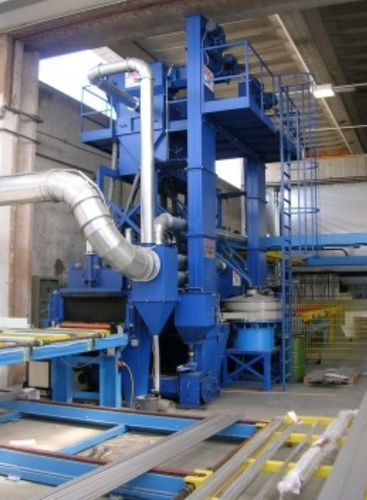 Granigliatrice con nastro trasportatore a rulli - AB SHOT TECNICS - per profilati / di lamiere / continua