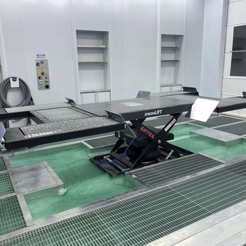 Tavola elevatrice per la manutenzione di veicoli - AE3035-syncroLIFT&reg; - ASTRA - a forbice / pneumatica / stazionaria
