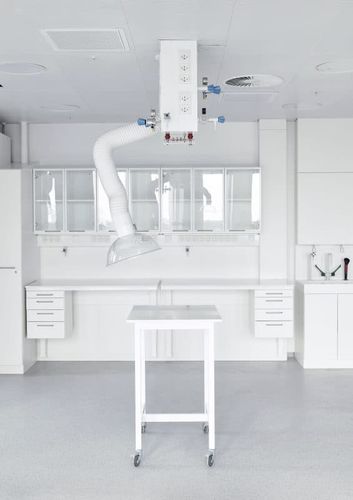 Aspiratore di fumo con braccio aspirante - Labflex AS - a muro / per laboratori / di polvere