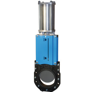 Valvola a ghigliottina - WGEB-PD - Watergates GmbH & Co. KG - pneumatica / per acqua / per montaggio su flangia
