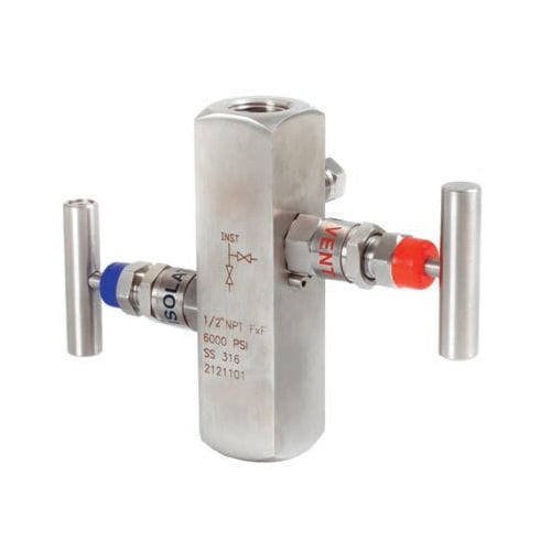 Manifold a 2 vie - V102 - Metalurgica Zaes S.L. - in acciaio inossidabile / di isolamento / di calibrazione