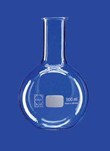 Matraccio a base sferica - 50 - 10 000 ml - LENZ Laborglas GmbH & Co. KG - a fondo piatto / in vetro borosilicato
