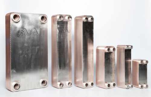 Scambiatore di calore a piastre saldo brasate - VM series - VAU Thermotech GmbH & Co. KG - liquido/liquido / in rame / compatto
