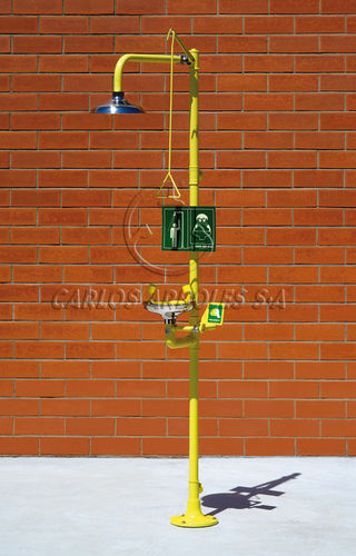 Doccia di sicurezza da terra - 4220 SS - Carlos Arboles S.A. - in plastica / con lavaocchi / automatica