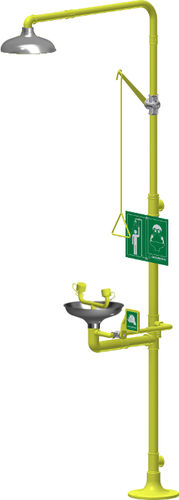 Doccia di sicurezza da terra - 4225 SS - Carlos Arboles S.A. - in plastica / con lavaocchi / automatica