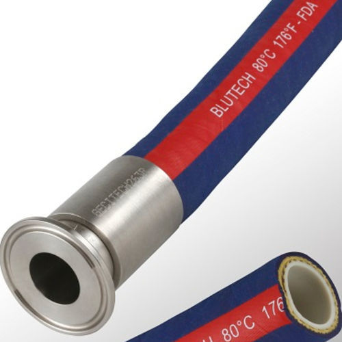 Tubo flessibile per prodotti alimentari - BLUTECH® - GECITECH SAS - in elastomero / in acciaio inossidabile / in acciaio galvanizzato