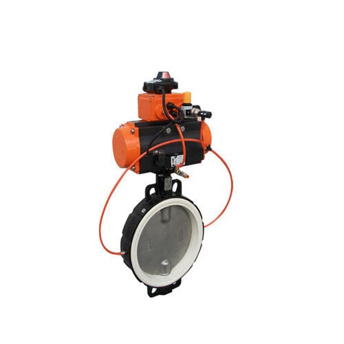 Valvola a farfalla - V101-SC - Doruk Endustri Ltd. - a comando pneumatico / di arresto / wafer