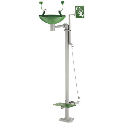 Doccia di sicurezza con lavaocchi - LP24 - Ecosafe S.A. - da terra / da interno / da esterno
