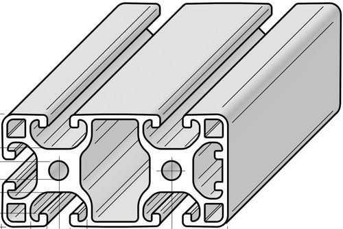 Profilo in alluminio - PRO8040L1N - Alváris Profile Systems GmbH - con scanalature / ad uso industriale / leggero