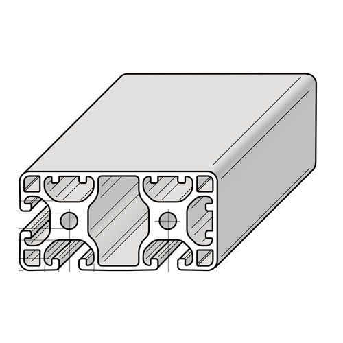 Profilo in alluminio - PRO8040L3N90 - Alváris Profile Systems GmbH - con scanalature / rettangolare / ad uso industriale
