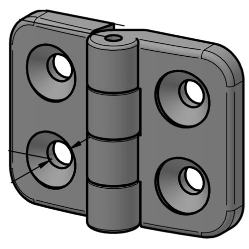 Cerniera in poliammide - SCH5.PA - Alváris Profile Systems GmbH - avvitabile / 180° / per porta