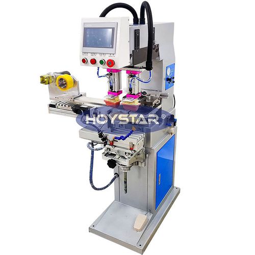 Macchina tampografica a calamaio chiuso - GW-P2S-R - Dongguan Hoystar Printing Machinery Co.,Ltd - a 2 colori / rotativa / con touch screen