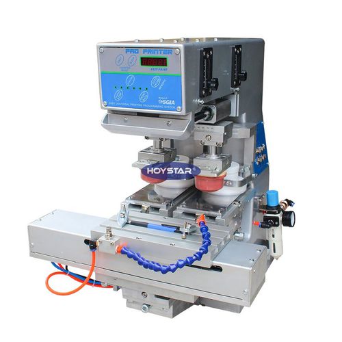 Macchina tampografica a calamaio chiuso - GW-MINI2S-CP - Dongguan Hoystar Printing Machinery Co.,Ltd - a 2 colori / da ufficio / con piano di lavoro estraibile