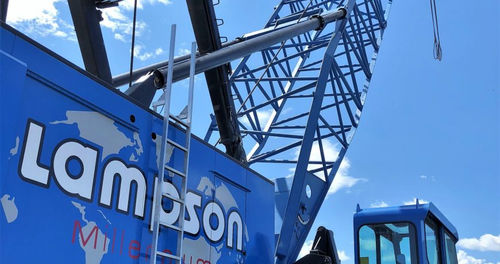 Gru cingolata - MILLENNIUM 4600 - Lampson crane - con braccio impennabile / per cantiere / di sollevamento