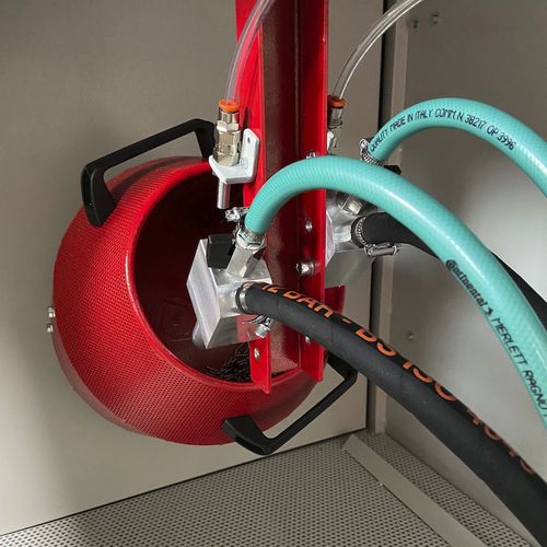 Cabina di sabbiatura con iniettore - PAL4-XL CR - C.B. SABBIATRICI S.R.L. - semiautomatica / a tamburo / per l'industria automobilistica
